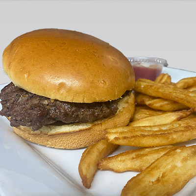 hamburger and fries