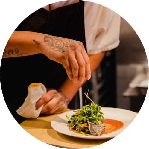 chef plating food