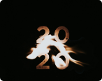 Gold 2020 on black background
